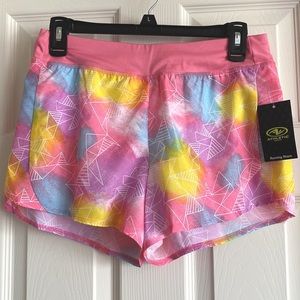 Athletic Works Active Shorts Girl’s XL Running Quick-Dri Pink Geometric